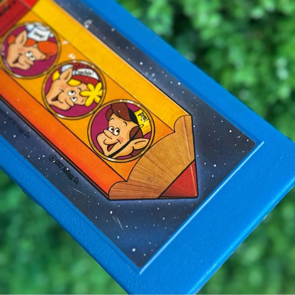 Vintage 1982 Kelloggs Rice Krispies Blue Pencil Case Box Snap Crackle Pop